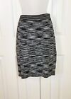 M MISSONI  Black And White Space Dye Pull On Knit Pencil Skirt Sz IT 40 US 4