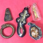 5pcs Antique Pendant Lizard Gecko Snake Ring TAKRUT BIAKAE Magic Thai Amulet I4