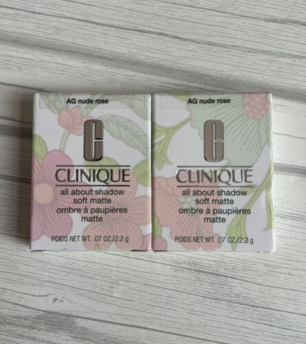 Clinique All About Shadow Soft Matte AG Nude Rose 2 PACK Full Size NIB