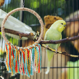 Bird Toys Parrot Cotton Rope Circle Colorful Bird Chewing Shredding Foraging Toy