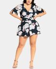 City Chic Women's Austin Floral Playsuit Jumpsuit Romper Plus Size S / 16 NEW .