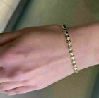 Vintage Style 14K Yellow Gold Finish Valentine Heart Shape Women's Fine Bracelet