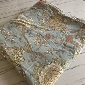 Pottery Barn Blue Floral Full Queen Cosette Palampore Cotton Duvet Cover 78L 84W
