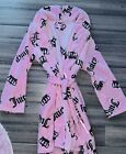 Juicy Couture  Pink Crowns Logo Belted Plush Robe SMALL / MEDIUM