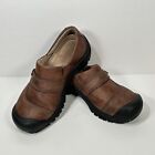 Keen Kaci Shoes Womens 7 37.5 Clog Mule Slip On Comfort Brown Leather Stitched