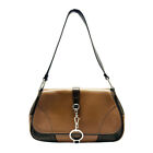 Auth PRADA Shoulder Bag Brown Leather/Silvertone - z0491