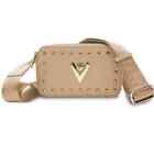 VALENTINO ORLANDI Studded Double Zip Crossbody Camera Bag TAUPE. New with Tags