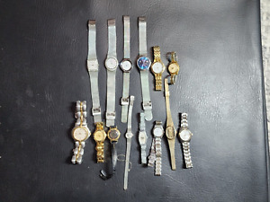 Lot of Fourteen Vintage Ladies Wristwatches From an Estate