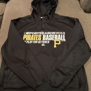 Pittsburgh Pirates Playoffs’13 Majestic Hoodie Mens L Very Good Condition