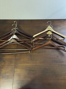 Lot Of 11 Wooden Nordstrom Hangers Cherry For Pants Shirts Jackets