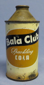 Rare HTF Vintage Bala Club Sparkling Cola Cone Top Soda Pop Can