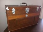 Vintage Union 7-Drawer Oak Wood Machinist Tool Box Chest With Tools