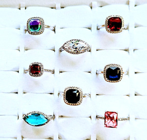 DAZZLING! Lot of 8 Rings All Signed RING BOMB PARTY in MINT Cond! Sizes Listed
