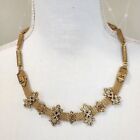 Cabi Statement Necklace Gold Tone Rhinestone Accents SIGNED