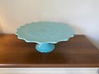 Gorgeous And RARE Turquoise Fenton Spanish Lace Cake Plate