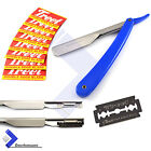 Professional Barber Hair Shaving Razor Straight Edge Folding Knife + 10 Blades