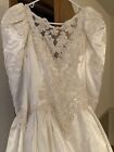 Vintage Bridal Wedding Gown 90’s For Projects Long Train