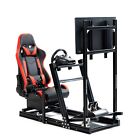 Aluminum Profile Racing Sim Cockpit with Red Seat&TV Stand Fit Logitech G29 G920