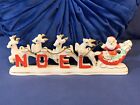 Vintage Japan Relco porcelain Christmas Santa Sleigh Reindeer NOEL Candle Holder
