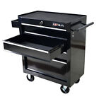 New Listing4 Drawers Rolling Tool Cart Chest Tool Garage Storage Cabinet Box Wheels Black