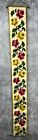 Vintage Hand Made Rose Floral Needlepoint Stitched Bell Pull Wall Hanging
