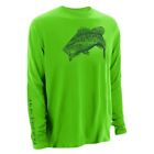 Huk Performance Large Mouth Bass Green Fishing Tournament Jersey Shirt Sz L