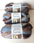 Red Heart Boutique Sashay Yarn Brown and Gray Shades Shimmer Lot of 3 Skeins