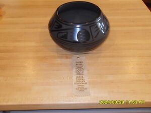 New ListingLarge San Ildefonso Blackware Pottery Bowl by Blue Corn 3rd place in 1959