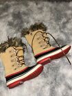 Sorel Boots Joan of Arctic Knit II Womens 6 Snow Waterproof Leather Winter Shoes