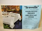 Vintage Beige Lace Trimmed Tablecloth 68x104 Bardwil 
