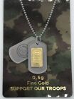 1/2 gram Gold Bullion Exchanges Support Our Troops .9999  IGR Bar Mint Sealed