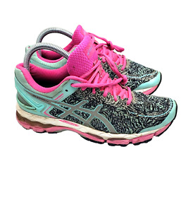 Asics Women's Gel Kayano 22 Blue/Black/Pink Athletic Shoes - T5A6N - Size 9
