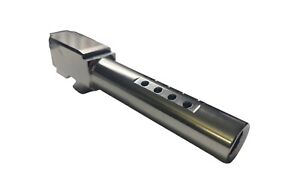 Stainless Steel Ported For Glock 19 High Polished Barrel Flush Cut Fits Gen  1-3