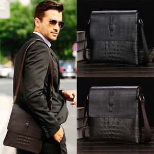 US Men's Leather Messenger Bags Briefcase Shoulder Bag Crossbody Work Handbag