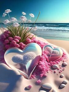 5D Diamond Painting Kits for Adults, Valentine's Day Beach Diamond Painting S...