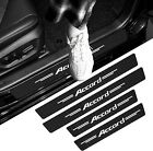 4pcs Carbon Fiber Car Door Sill Plate Protector Cover Sticker For  Accord (For: 2016 Honda Accord Sport)