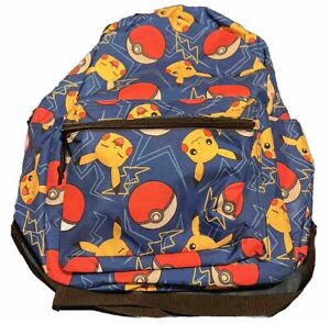 Pokemon Pokeball Pikachu Backpack 17” School Book Bag Tote Travel CLEAN!! EUC!!