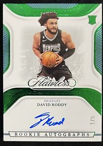 David Roddy 2022-23 Panini Flawless Rookie Autographs Auto Emerald Card /5