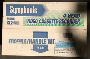 BRAND NEW Symphonic SL240B VCR 4-Head 19-Micron Head Hi-Fi VHS Player Recorder