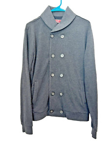 Original Penguin Grey Shawl Collar Button Front Cardigan Sweater Men's SZ Small