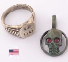 WW2 German RING Wehrmacht WH 1941 Skull PENDANT Iron CROSS  Force GERMANY Bronze