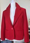Vtg 80’s/90’s Adolfo Red Wool Blazer Jacket Single Button Size 8p Made In USA!
