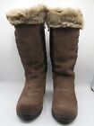Lands End Women's Sophia Tall Snow Winter Boots Faux Fur Lined 444726 Brown 8B