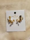 Kate Spade Cat Earrings Gold And Pearl Out West Collection