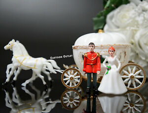 PRINCESS QUINCEANERA WEDDING CINDERELLA HORSE CARRIAGE CAKE TOPPER DECORATION