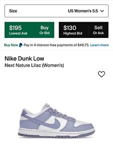 Size 5.5W - Nike Dunk Low Next Nature Lilac