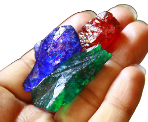 200 Ct Emerald,Sapphire,Ruby Rough Lot EGL Certified Earth Mined Gemstone AKJ