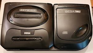 Sega Genesis Console And Sega CD MK-4102 - Untested For Parts And Repair