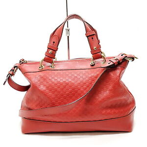 Gucci Hand Bag  Red Leather 1185531