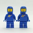 Lot of 2 Lego Blue Spaceman Minifigure Classic Space Vintage 6940 6805 6808 6702